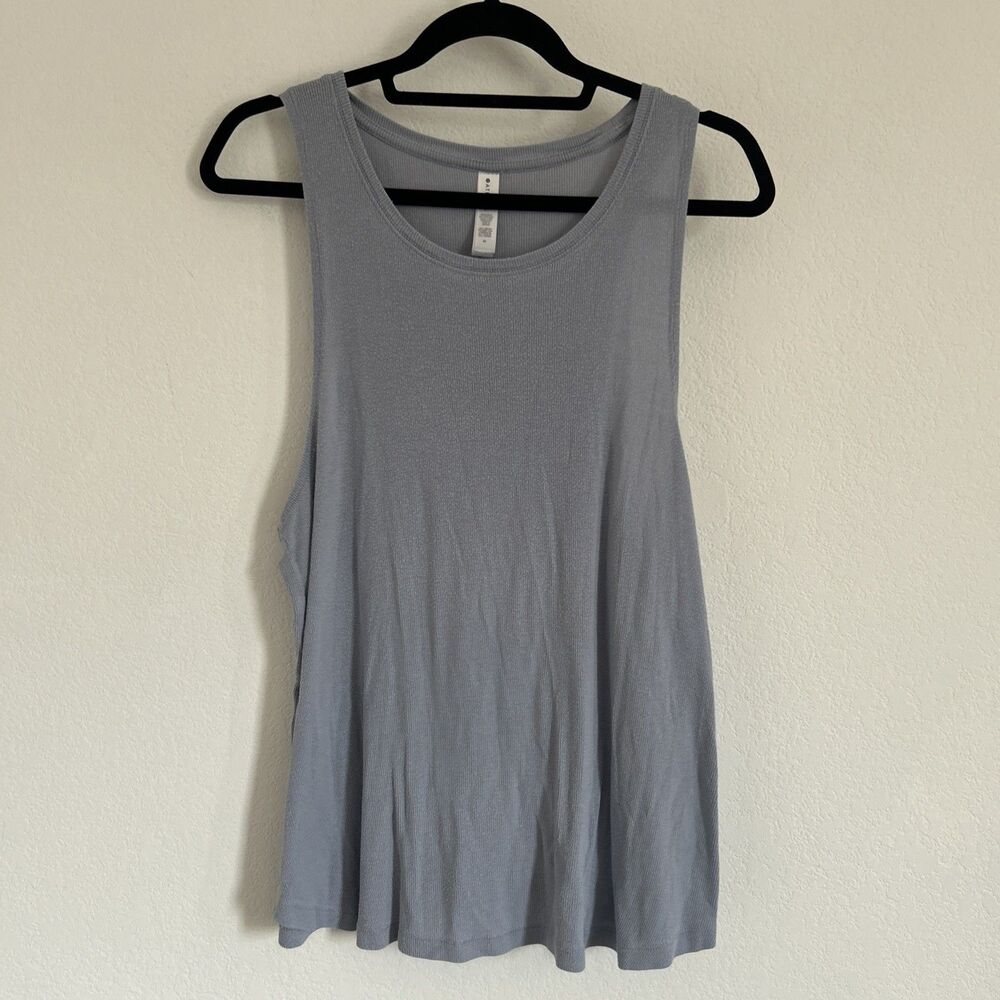 Athleta Well-Rested Rib Sleep Tank Top Grey Ribbed Modal Loose Camisole Sz M